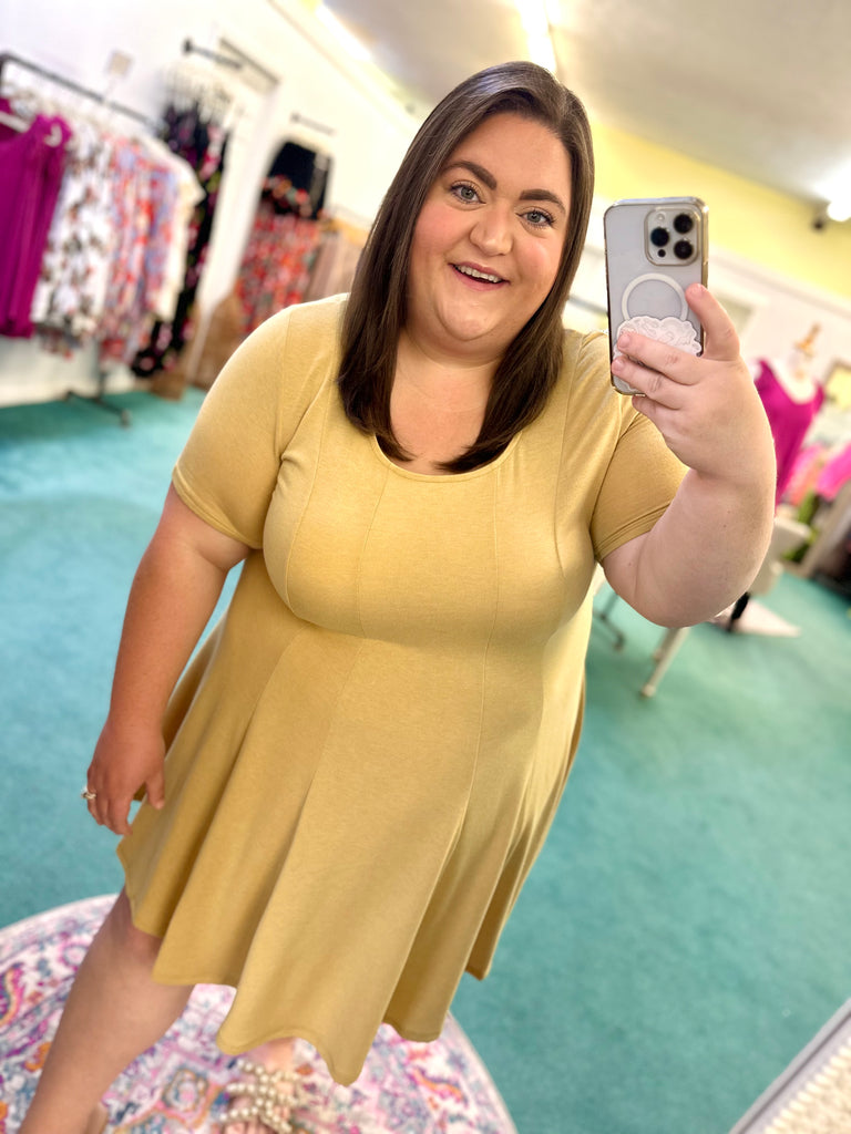 The Layla Dress - Mustard - 1X, 2X, & 3X