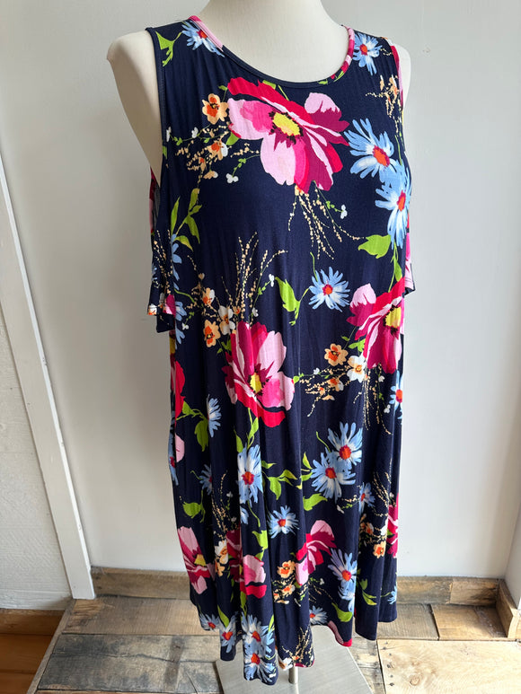 SECONDHAND 2X - CRC Navy Floral Dress