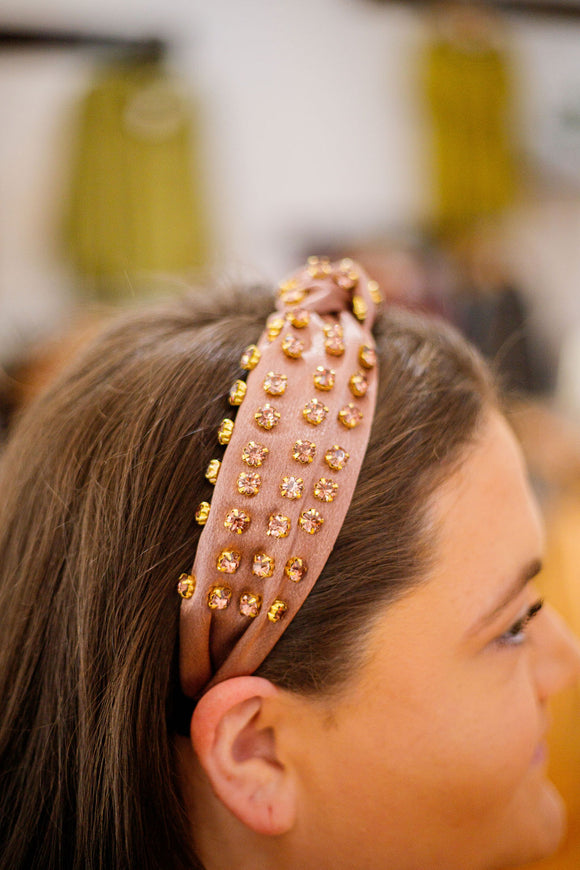 The Bejeweled Headband - Taupe