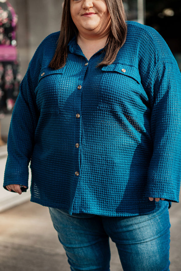The Charlie Top in Teal - 1X, 2X, & 3X