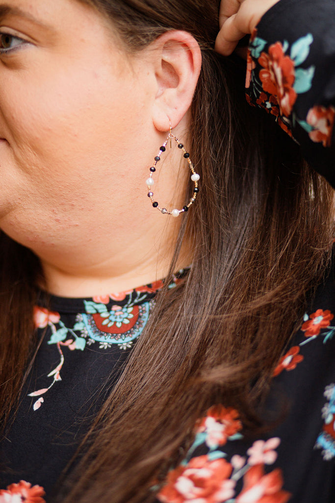 The Black Beaded Teardrop Earring *FINAL SALE*